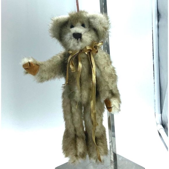 Vintage Hanging Hyena Teddy Bear Stuffed Animal Plush 11" Beige Tan - Picture 1 of 9